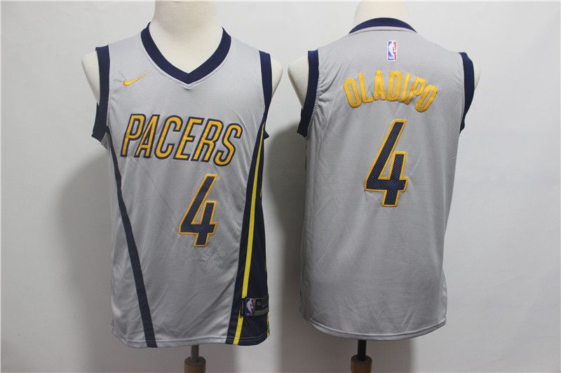Men Indiana Pacers #4 Oladipo Grey City Edition Game Nike NBA Jerseys->philadelphia 76ers->NBA Jersey